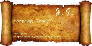 Hornung Izsó névjegykártya